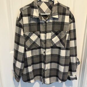 Ardene Black and White Plaid Jacket